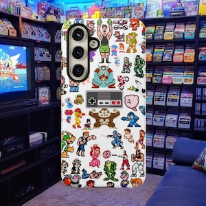Retro 8 Bit Character Pixel Art Phone Case iPhone 17, 16, 15, Pro Max Samsung Galaxy S26 S25, S24, ,S23, Google Pixel 9, 8 image 1