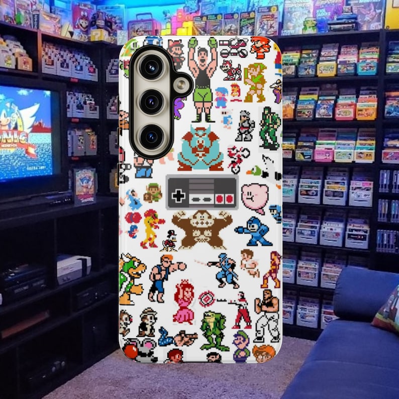 Retro 8 Bit Character Pixel Art Phone Case iPhone 17, 16, 15, Pro Max Samsung Galaxy S26 S25, S24, ,S23, Google Pixel 9, 8 image 1