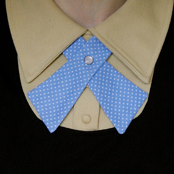 SALE Womens Neck Tie - Periwinkle with Tiny White Polka Dots