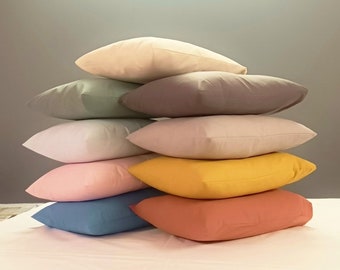 Taie d' Oreiller 50x50 cm 50x60 cm 50x70 cm 50x80 cm 50x90 cm 50x100 cm Housse de Coussin 100 % COTON GRAND TEINT / 10 Coloris au choix