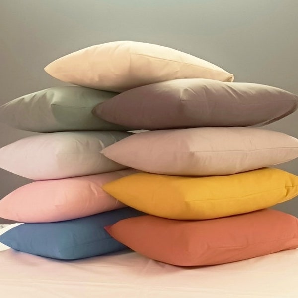 Taie d' Oreiller 40x40 cm 40x50 cm 40x60 cm 40x70 cm 40x80 cm 40x90 cm Housse de Coussin 100 % COTON GRAND TEINT / 10 Coloris au choix