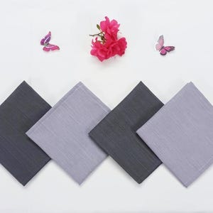 Set of 4 / Large handkerchief in 100% cotton fabric, washable and reusable - zero waste - French artisanal manufacture