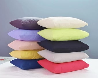 35x55 cm - Funda de almohada para bebé 35x55 cm Funda de cojín 55x35 cm Algodón liso y estampado o 100% algodón Colores resistentes / 43 colores para elegir