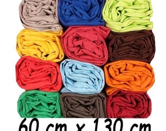 60x130 cm - Baby fitted sheet 60x130 cm Plain 130x60 cm Cotton, Polycotton or 100% Cotton GRAND TEINT made in FRANCE / 48 Colors to choose from