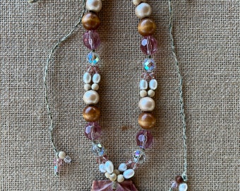 K Bella handmade Couture hemp boHo chic shell mermaid necklace