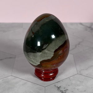 Stunning High Quality Polychrome Jasper Egg