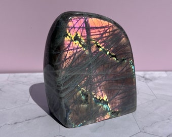 Flashy Purple Labradorite Freeform Crystal