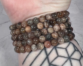 6mm Black Moonstone Crystal Bracelet