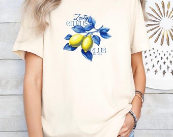 Lemon Garden T-Shirt: Vintage Citrus Botanical Tee