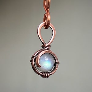Labradorite Pendant – Mini Wire Wrapped Copper or Sterling Silver Necklace