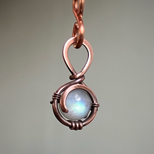 Labradorite Pendant – Mini Wire Wrapped Copper or Sterling Silver Necklace