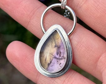 Pendentif en amétrine | Collier fait main en argent sterling