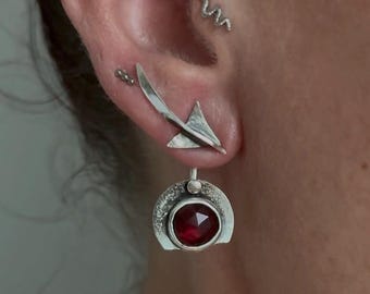 Boucles d'oreilles grenat