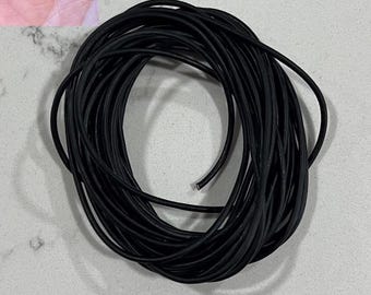 Cordon en cuir véritable fait main - Noir