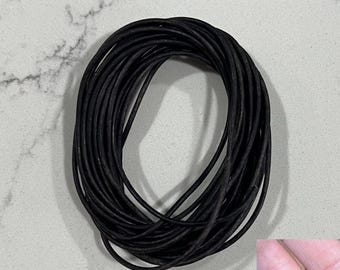 Cordon en cuir véritable fait main - Gris vieilli