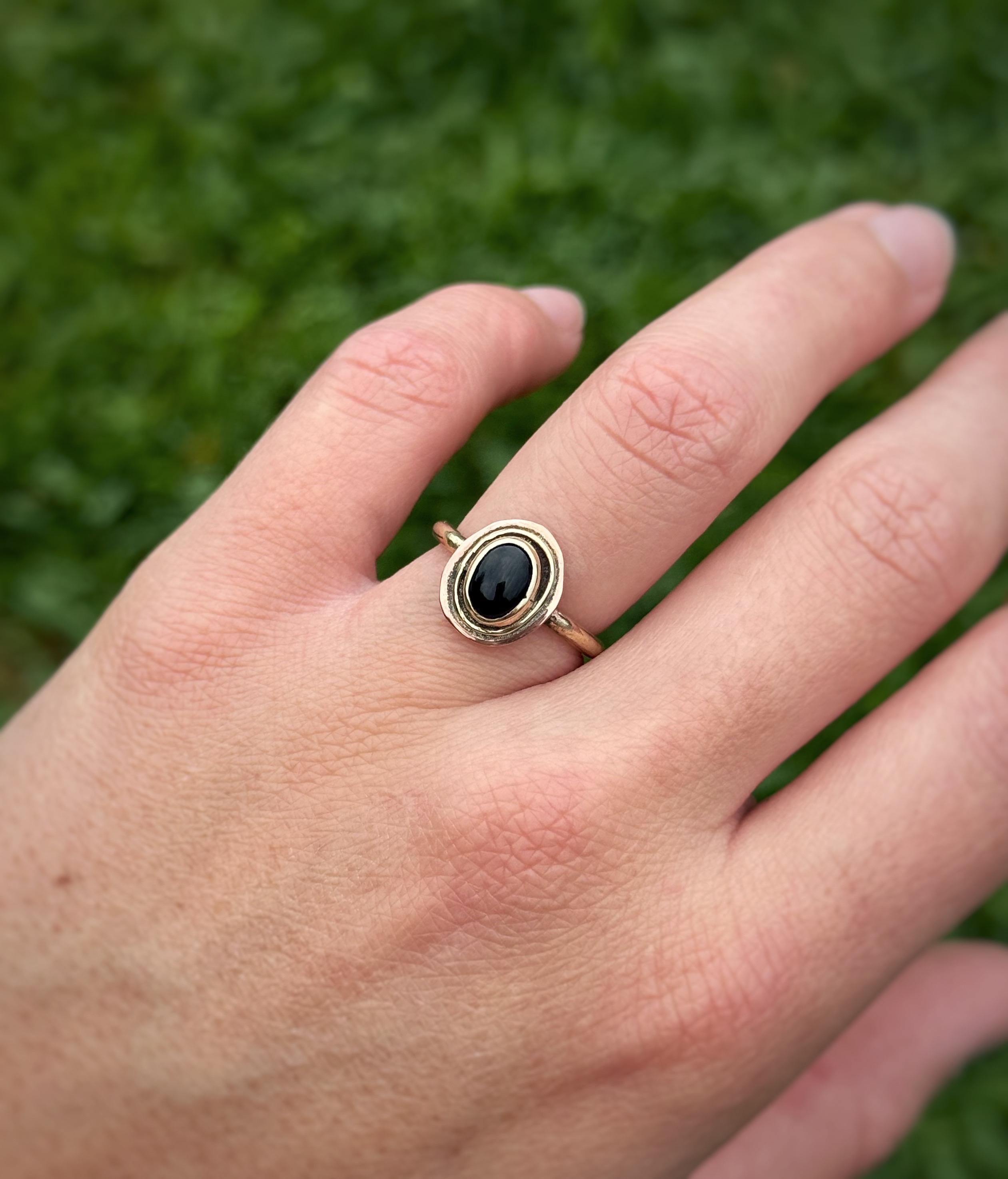 Oval Onyx Ring - Etsy