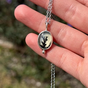 Ciondolo in agata dendritica / Collana in argento sterling fatta a mano immagine 5