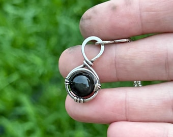 Pendentif en obsidienne – Mini collier en cuivre ou en argent sterling