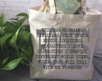book lover canvas tote bag/book quote tote bag/ tote bag/teacher Christmas gift/ librarian gift/ book club gift/ hostess gift