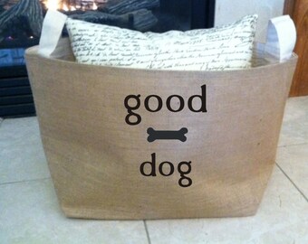 Personalized Large Burlap Basket