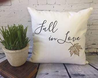fall decorative throw pillow cover/leaf pillow/ fall in love/ fall wedding/ fall engagement