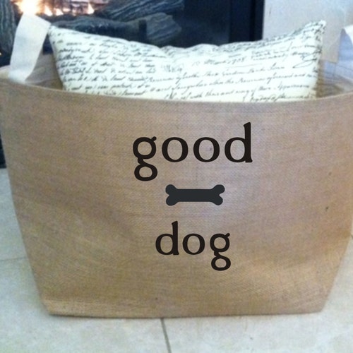 Large Personalized Lined Burlap Dog Toy Basket Burlap Etsy
