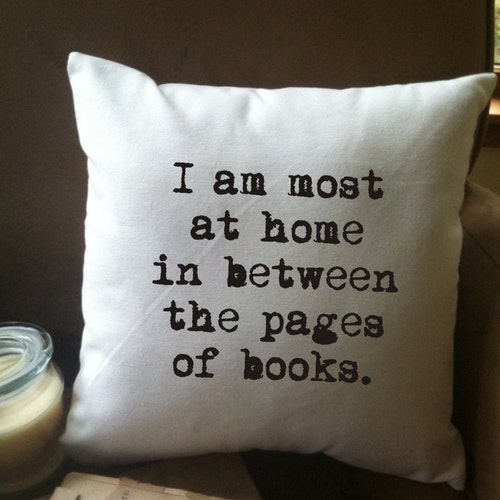 Book Lover Throw Pillow Cover Book Quote Pillow Etsy