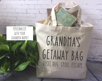 funny personalized canvas tote bag for Grandma