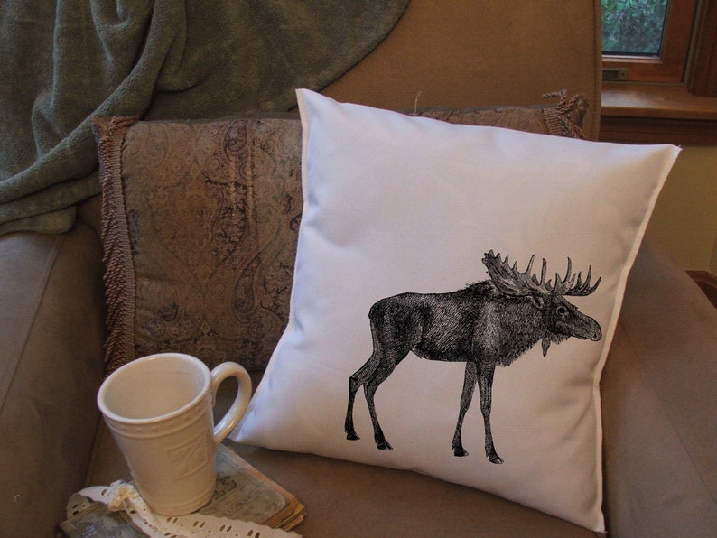 Moose throw pillow cover Etsy