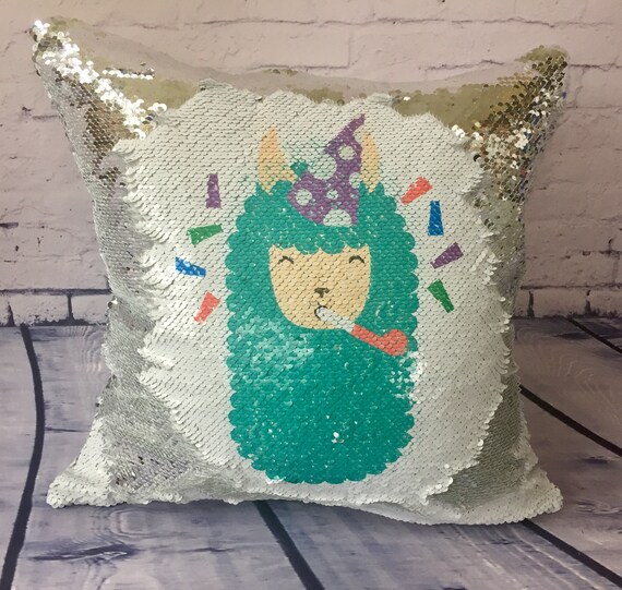 Reversible sequin pillow flip sequin Flip Sequin Pillow Mermaid Silhouette