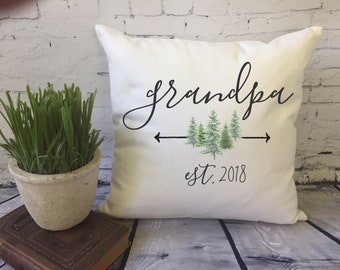 new grandpa throw pillow/pregnancy announcement for grandpa/ gift for grandpa/ gift for papa/ father's day gift/personalized pillow