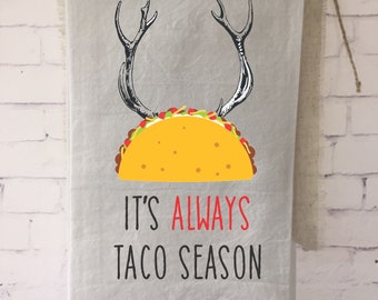 toalla de té de taco divertida, regalo de bodas, regalo de despedida de soltera, inauguración de la casa, regalo para mamá, regalo para cocinar, regalo de temporada de tacos, regalo para amantes de los tacos