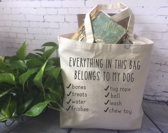 funny canvas tote bag/dog owner tote bag/ new dog gift/ dog adoption gift/ dog love gift/ dog show gift