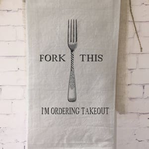funny tea towel, fork this, wedding gift, bridal shower gift, housewarming, gift for mom, funny gift