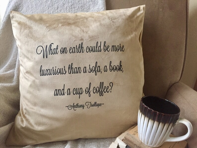 Book Quote Pillow Cover/ Light Gold Camel Colored Velvet Etsy