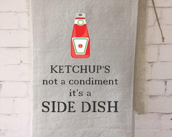 funny ketchup lover tea towel , wedding gift, bridal shower gift, housewarming, gift for mom, gift for cook