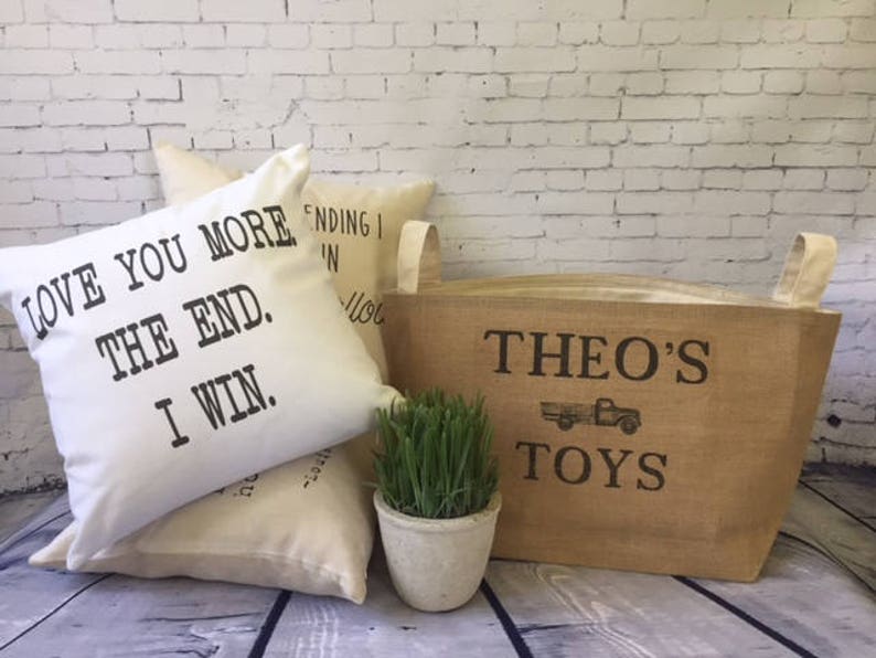 Dog Toy Basket Burlap Storage Tote Funny Dog Gift Dog Etsy