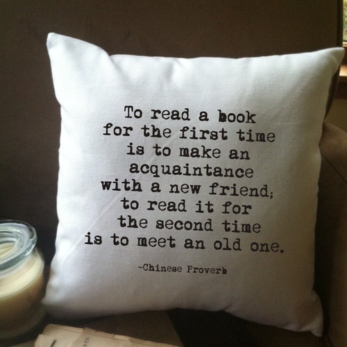 Book Lover Throw Pillow Cover Book Quote Pillow Etsy