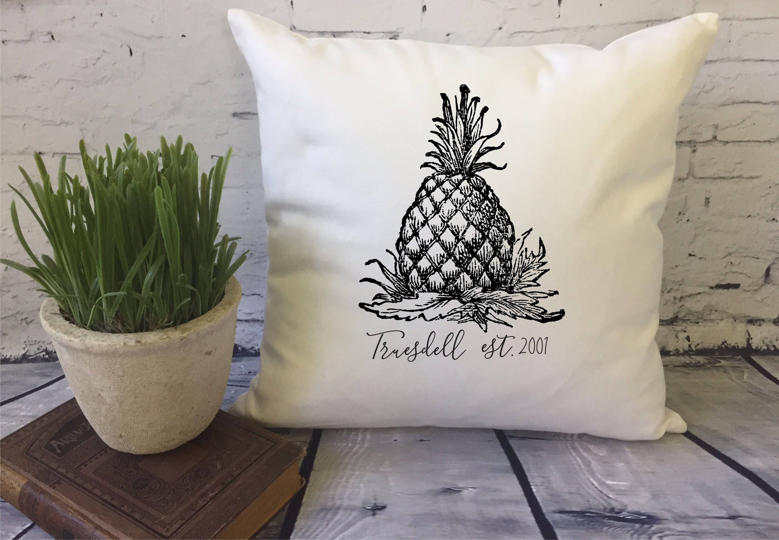 Personalized Pineapple Decorative Throw Pillow Cover Etsy