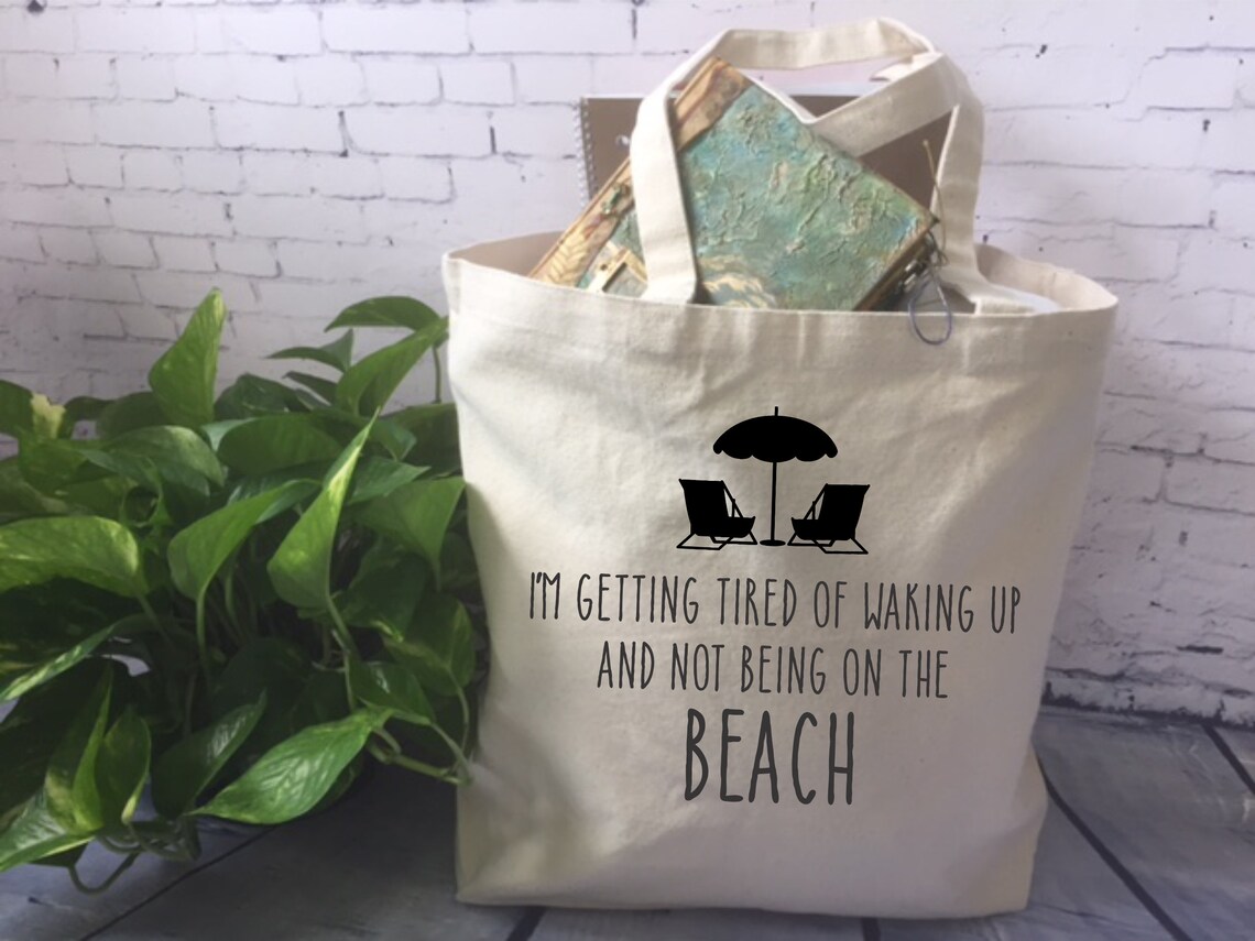 Beach canvas tote bag/funny beach bag/beach lover gift/friend Etsy