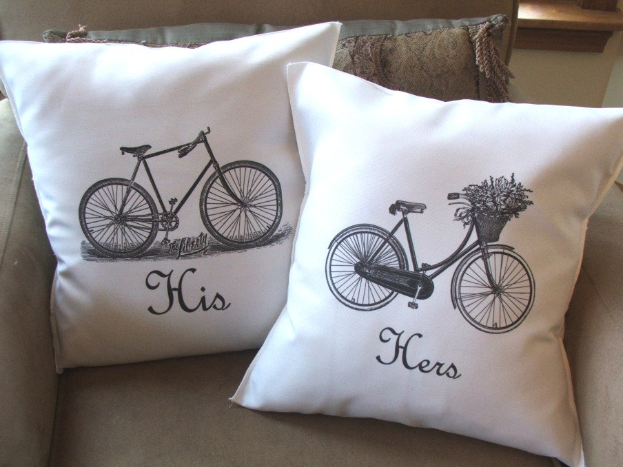 his and her throw pillows