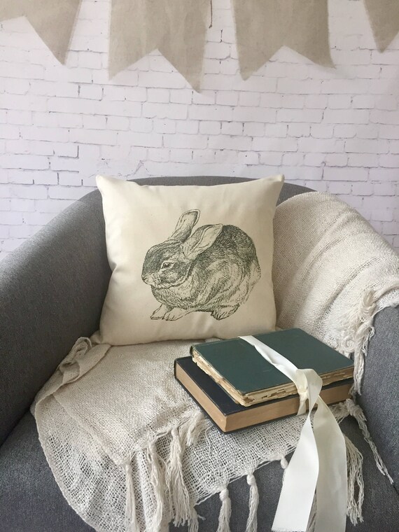 Bunny Throw Pillow Cover Custom Throw Pillow Decorative Etsy
