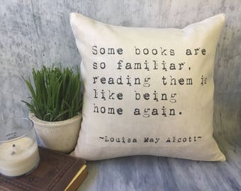 book lover throw pillow cover, book quote pillow