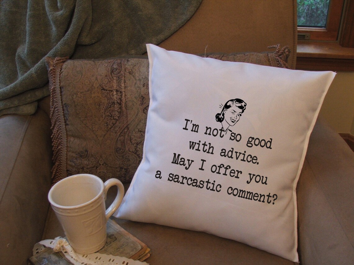 Funny throw pillow cover quote pillow sarcastic comment Etsy