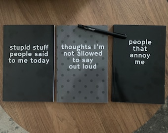 Funny journal gift set for grumps and curmudgeons/ funny stocking stuffer