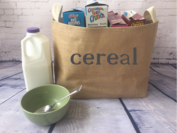 Pantry Storage Burlap Bin/ Cereal Bin/ Burlap Storage Basket 