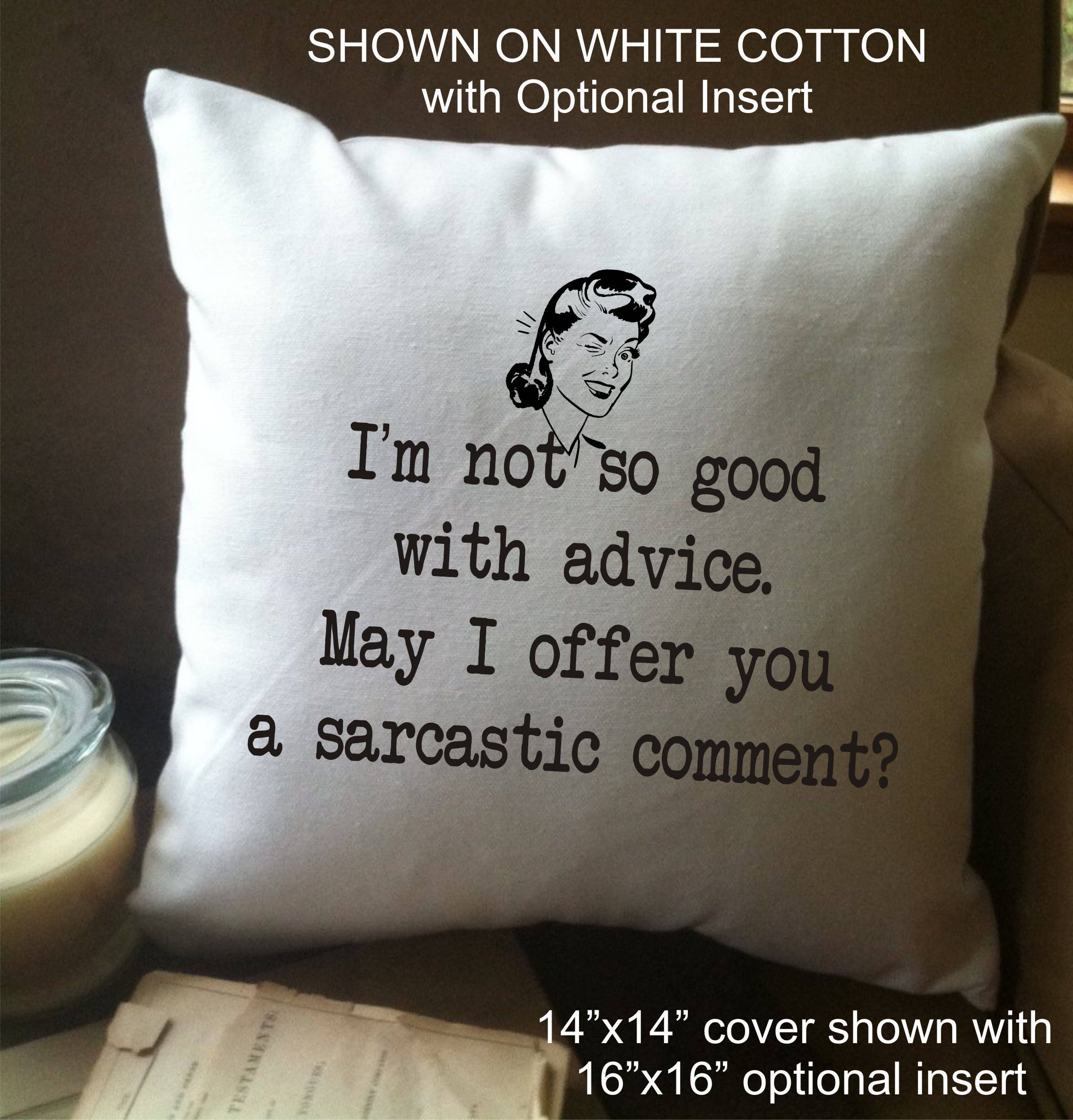 Funny pillow/ decorative throw pillow cover/ sarcastic gift/ Etsy