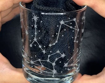 Set di bicchieri con costellazione stellare incisa - 2 Pezzi