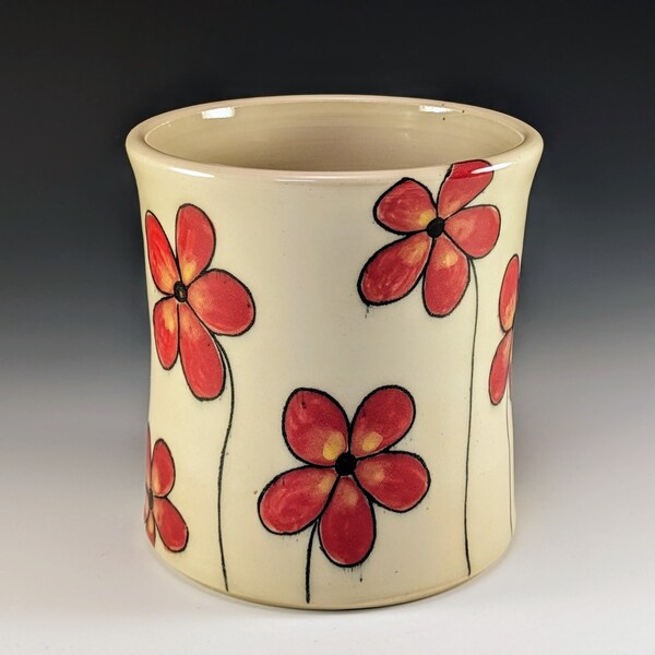 Red Utensil Holder - Etsy