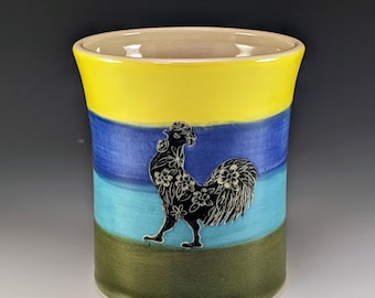 Rooster or chicken utensil holder - Utensil crock